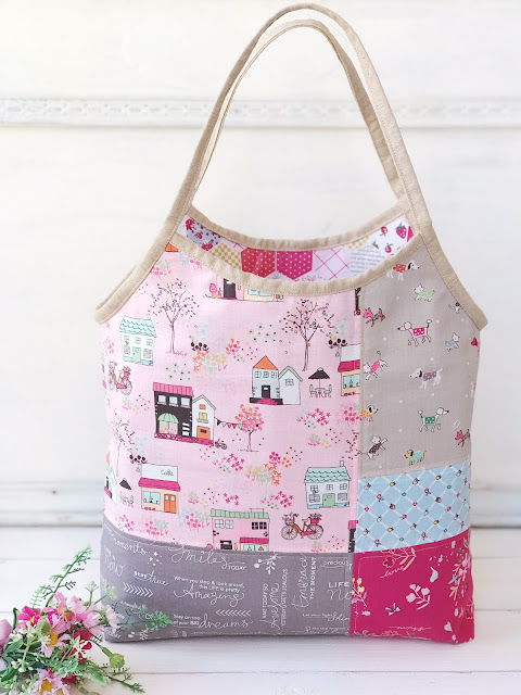 Cream Craft: Reversible Everyday Tote - Moments Fabric for Riley Blake ...