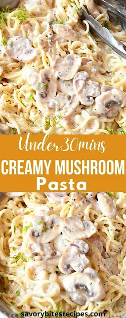 quick 30 mins Creamy mushroom pasta