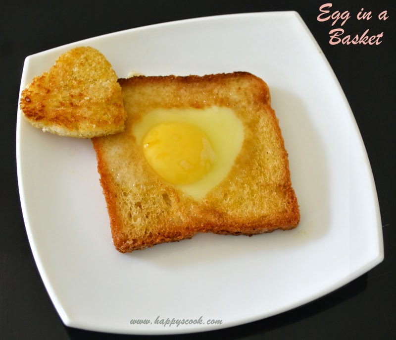 Egg in a Basket Recipe Egg in Toast Toad in a hole Valentine's day