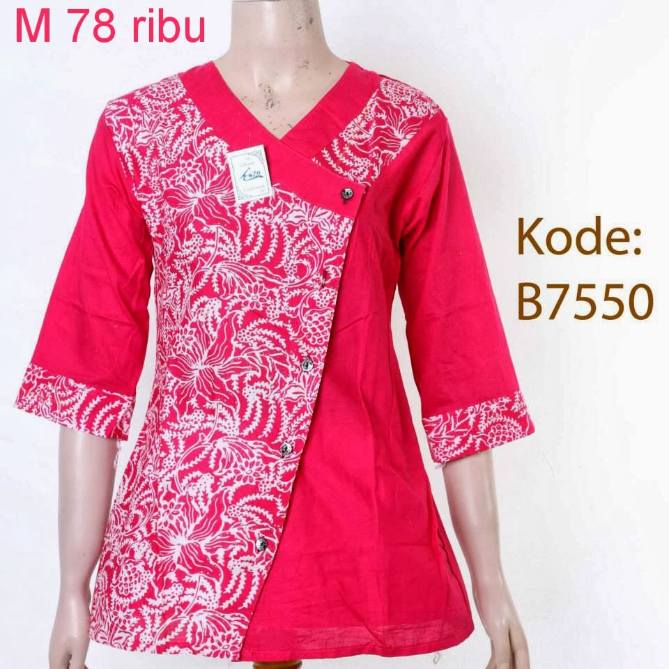  Model  Baju  Atasan  Batik  Wanita  Modern Model  Baju  Batik 