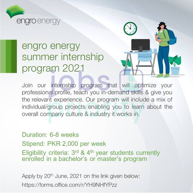 Engro Energy Summer Internship Program 2021 Jobs Priority
