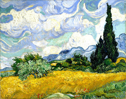 Campo de trigo com ciprestes, Vincent Van Gogh (1889) - Metropolitan Museum of Art (www.metmuseum.org)