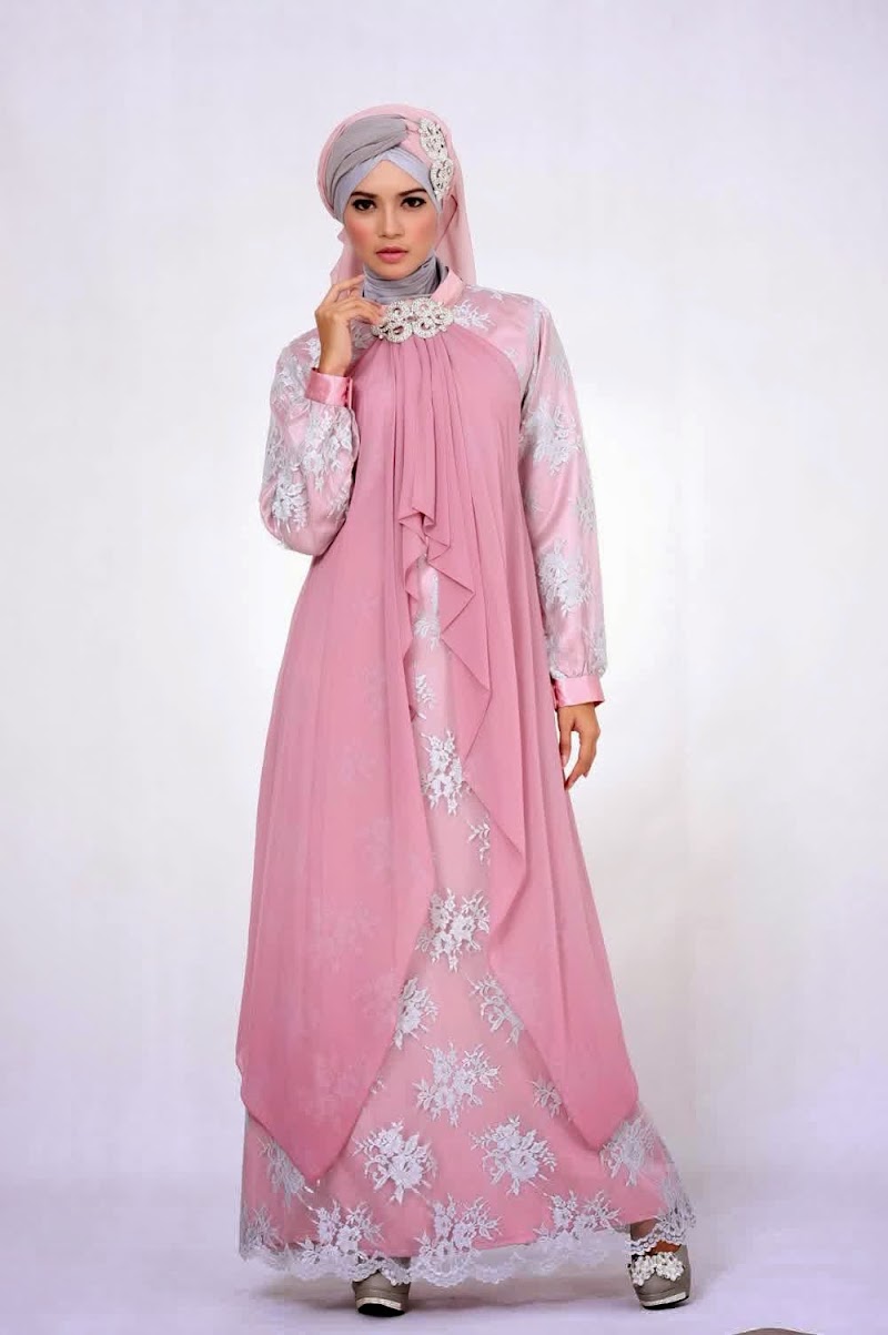 41 Gambar Baju Gamis Brokat Muslim, Ide Baju Terpopuler!