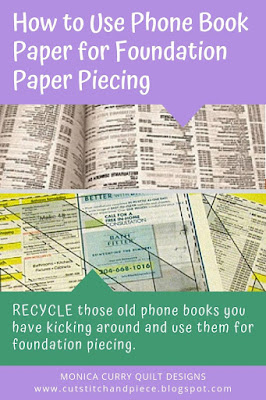 Using Phonebook Paper for Foundation Paper Piecing