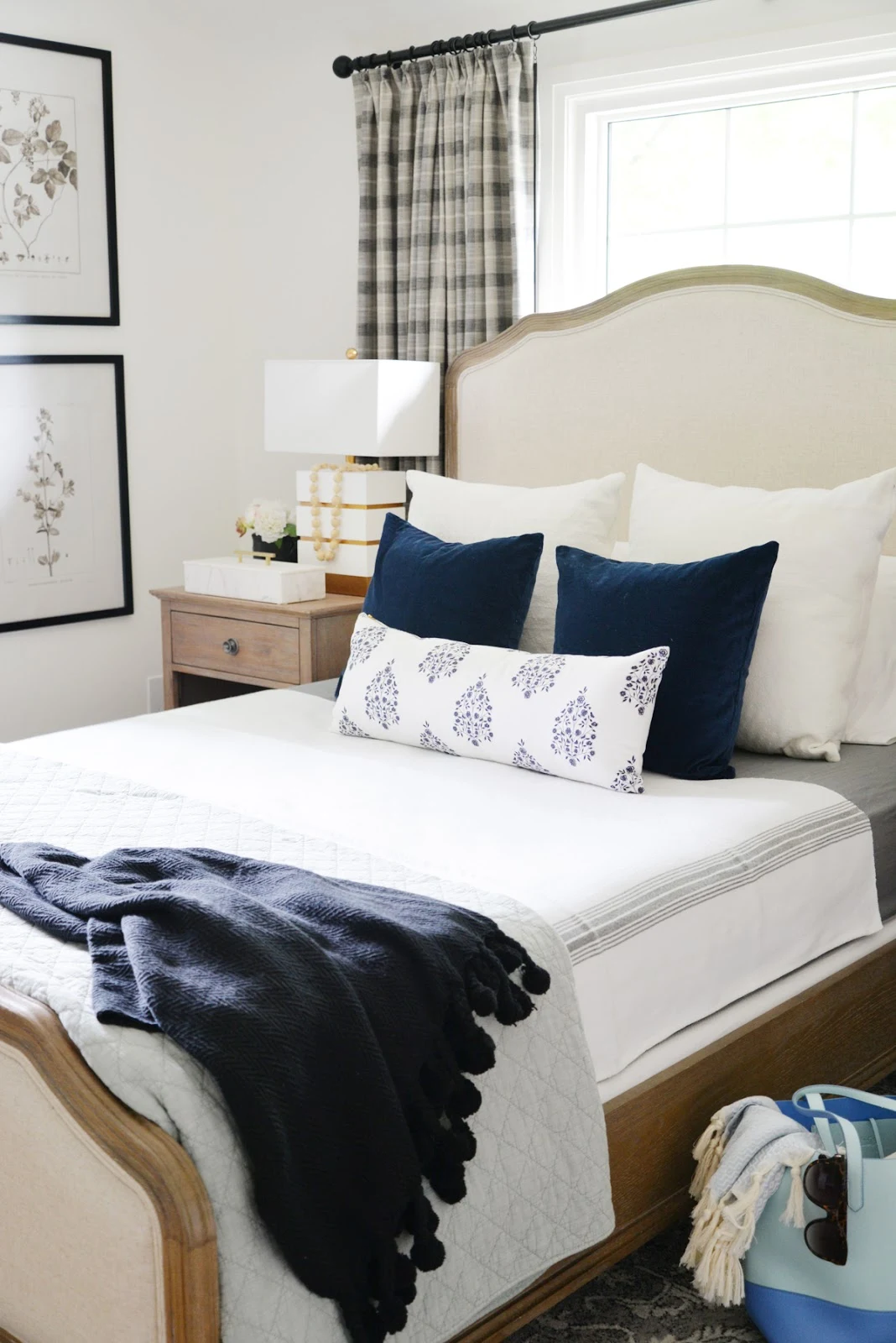 6 easy ways to bring summer into your home, summer decor, white blue bedding
