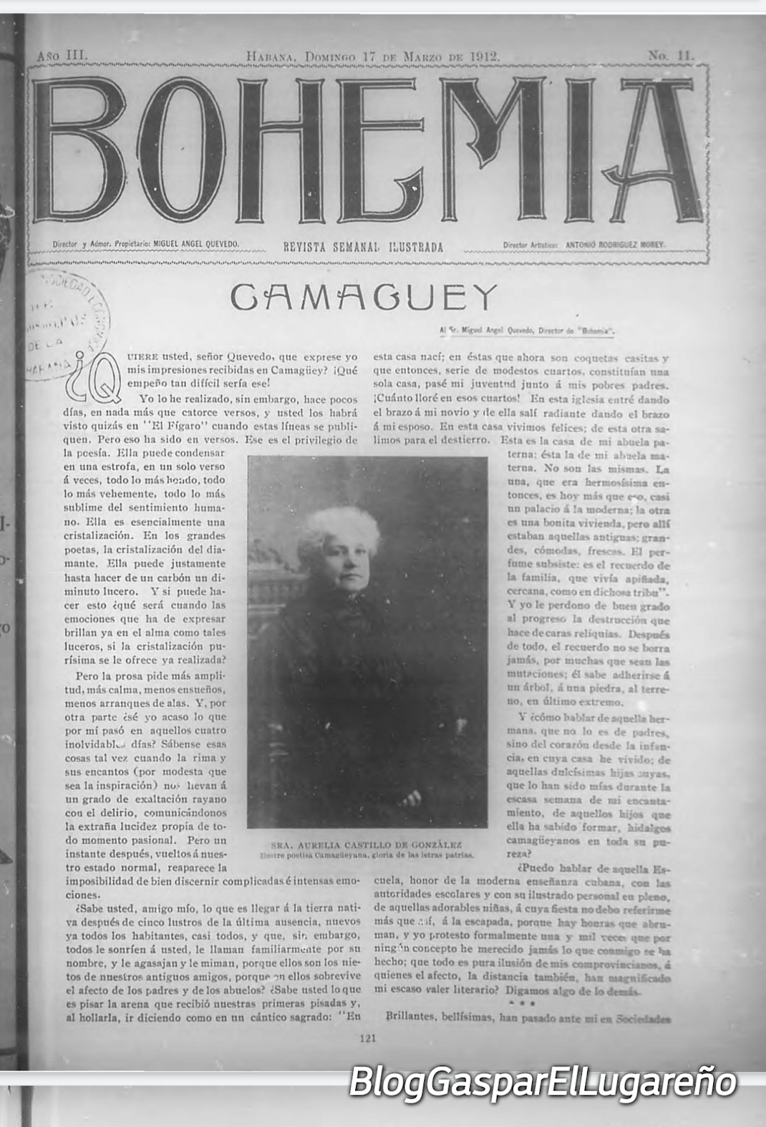 Gaspar, El Lugareño Aurelia Castillo en las celebraciones por la