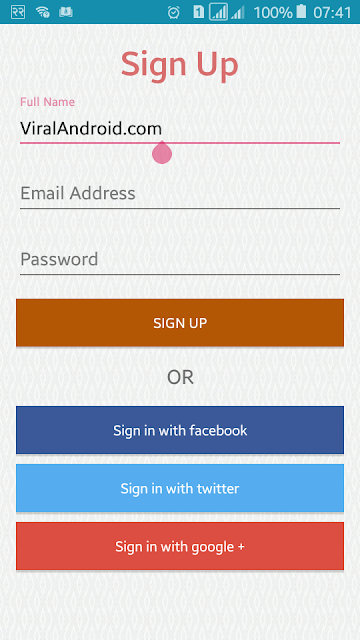 Android Example: How to Make Material Design Sign Up Form XML UI Design