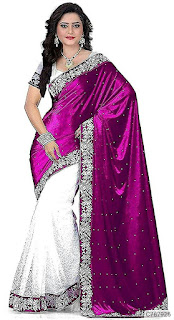 Partywear Velvet Embroidered Regular Sarees