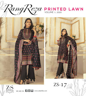 ZS Textile Reza Vol 1 Original Lawn Pakistani Collection 2020 New Design