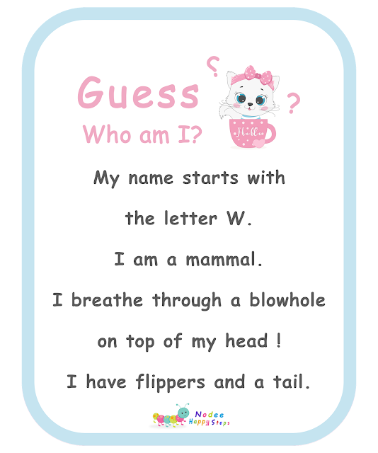 Guessing for Kids -  Who am I? - I am a Whale