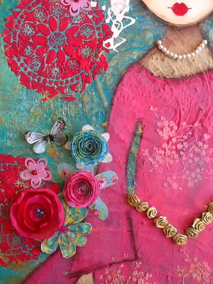 Made-By-Me....Julie Ryder: Marie Antoinette…..mixed media on canvas...
