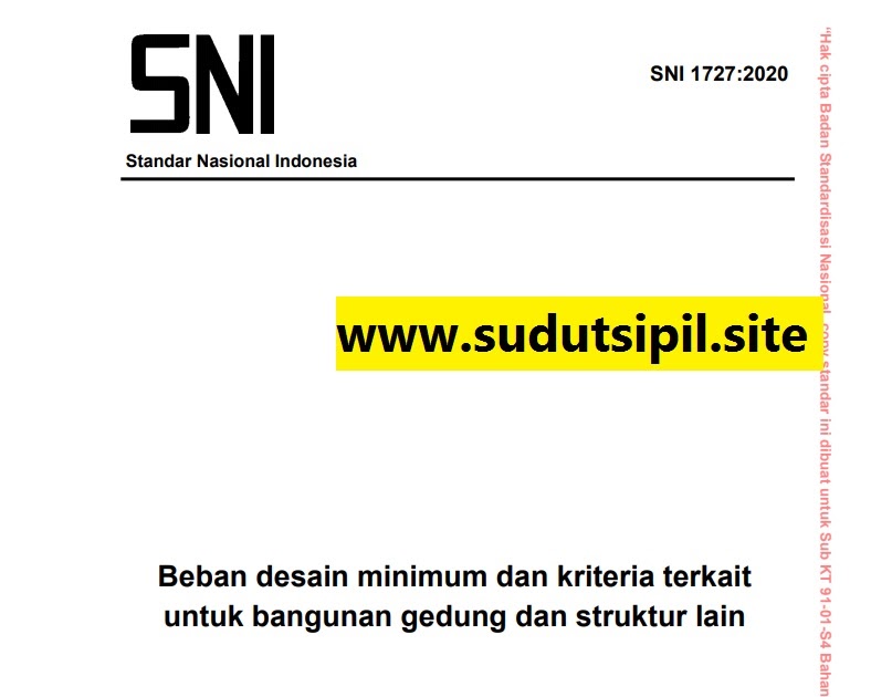 Download File SNI 17272020 Tentang Beban Desain Minimum Dan Kriteria
