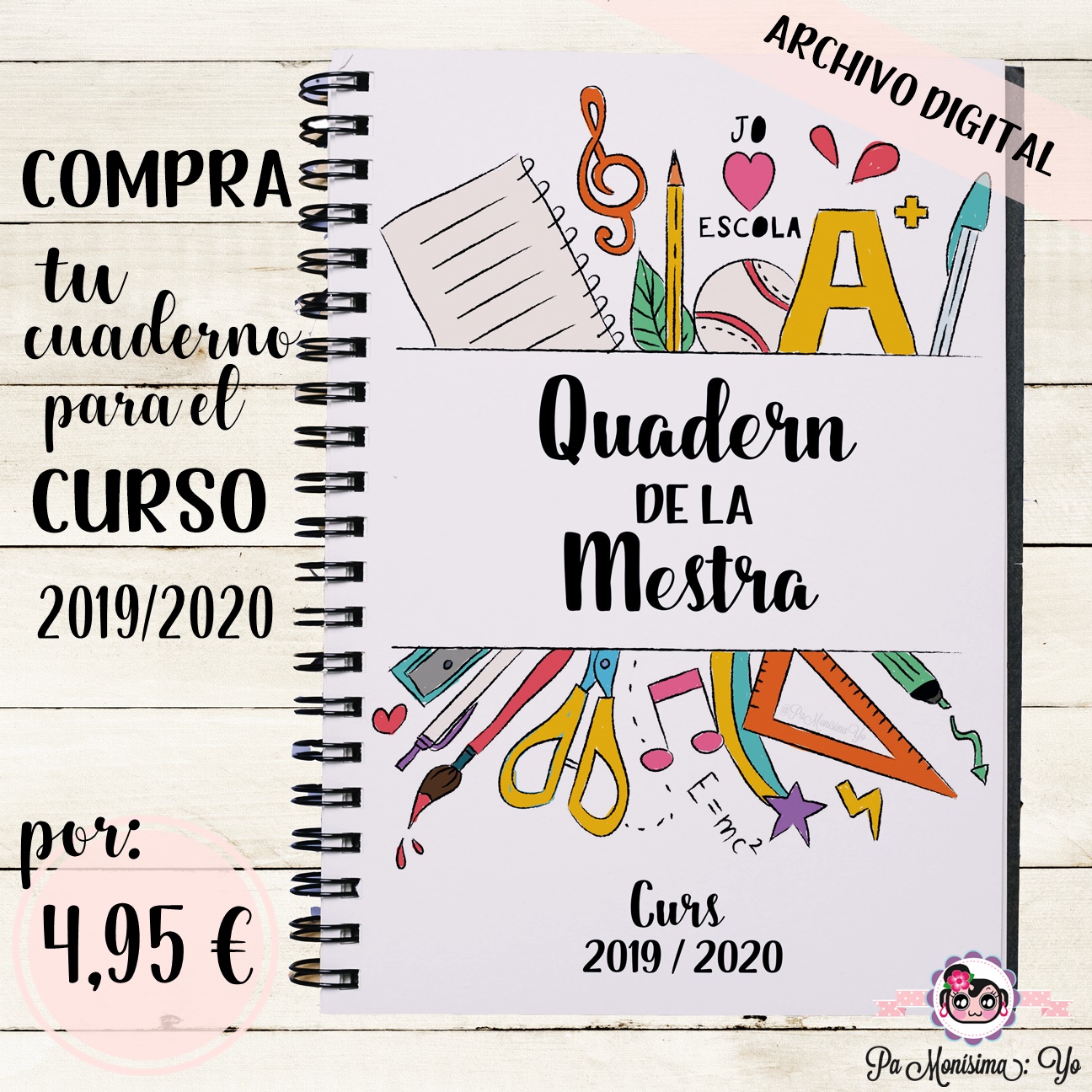 Pa Monísima: Yo: Cuaderno de la Maestra imprimible curso 2019-2020