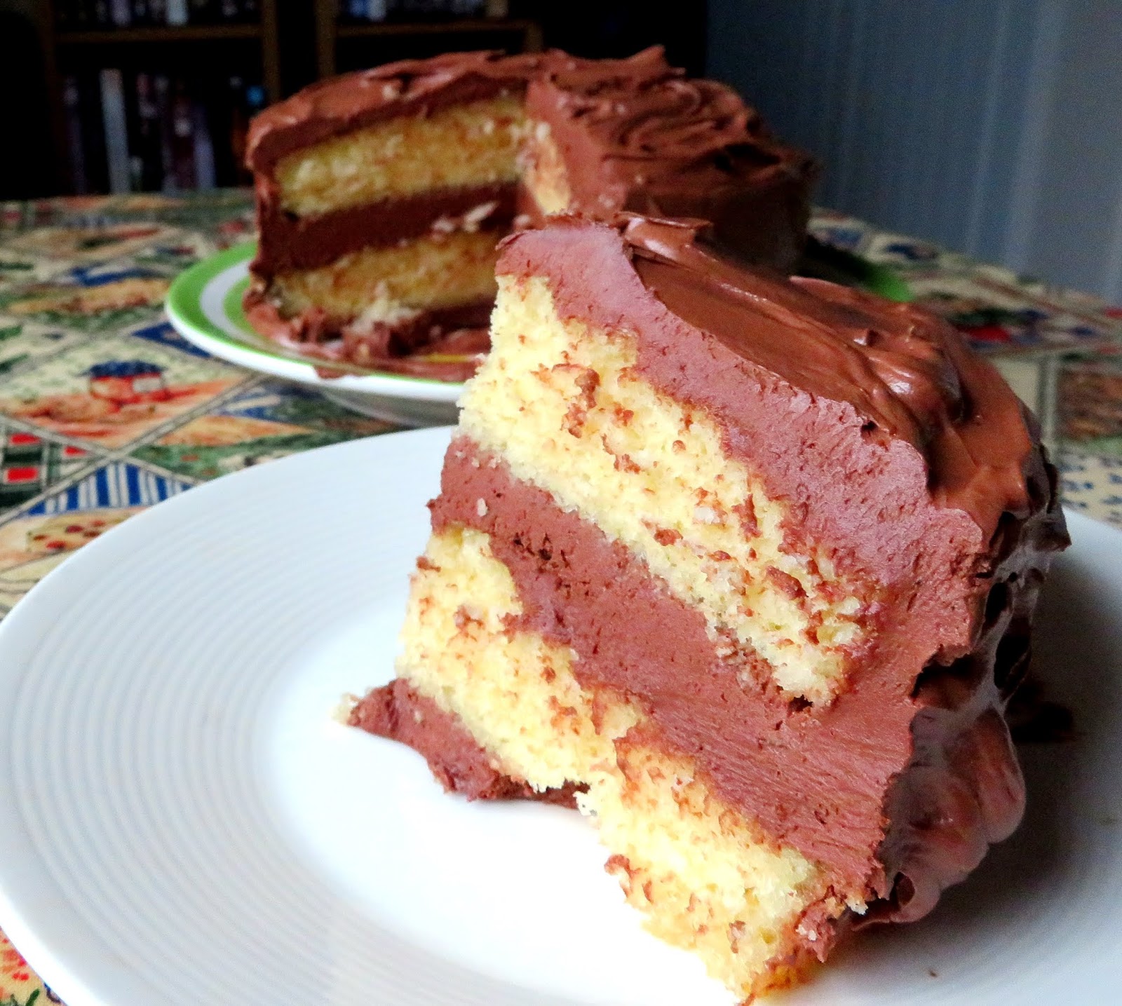 Golden Layer Cake with Chocolate Frosting The English Kitchen