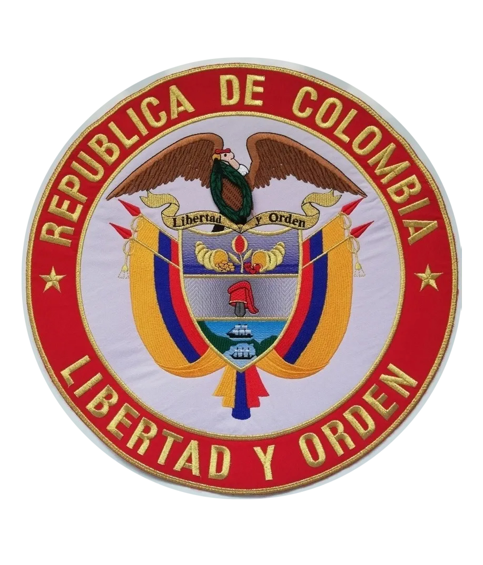 ESCUDO DE COLOMBIA A GRAN ESCALA, REPUBLICA DE COLOMBIA, ESCUDO DE COLOMBIA BORDADO ESCUDO DE COLOMBIA A GRAN ESCALA, REPUBLICA DE COLOMBIA, ESCUDO DE COLOMBIA BORDADO
