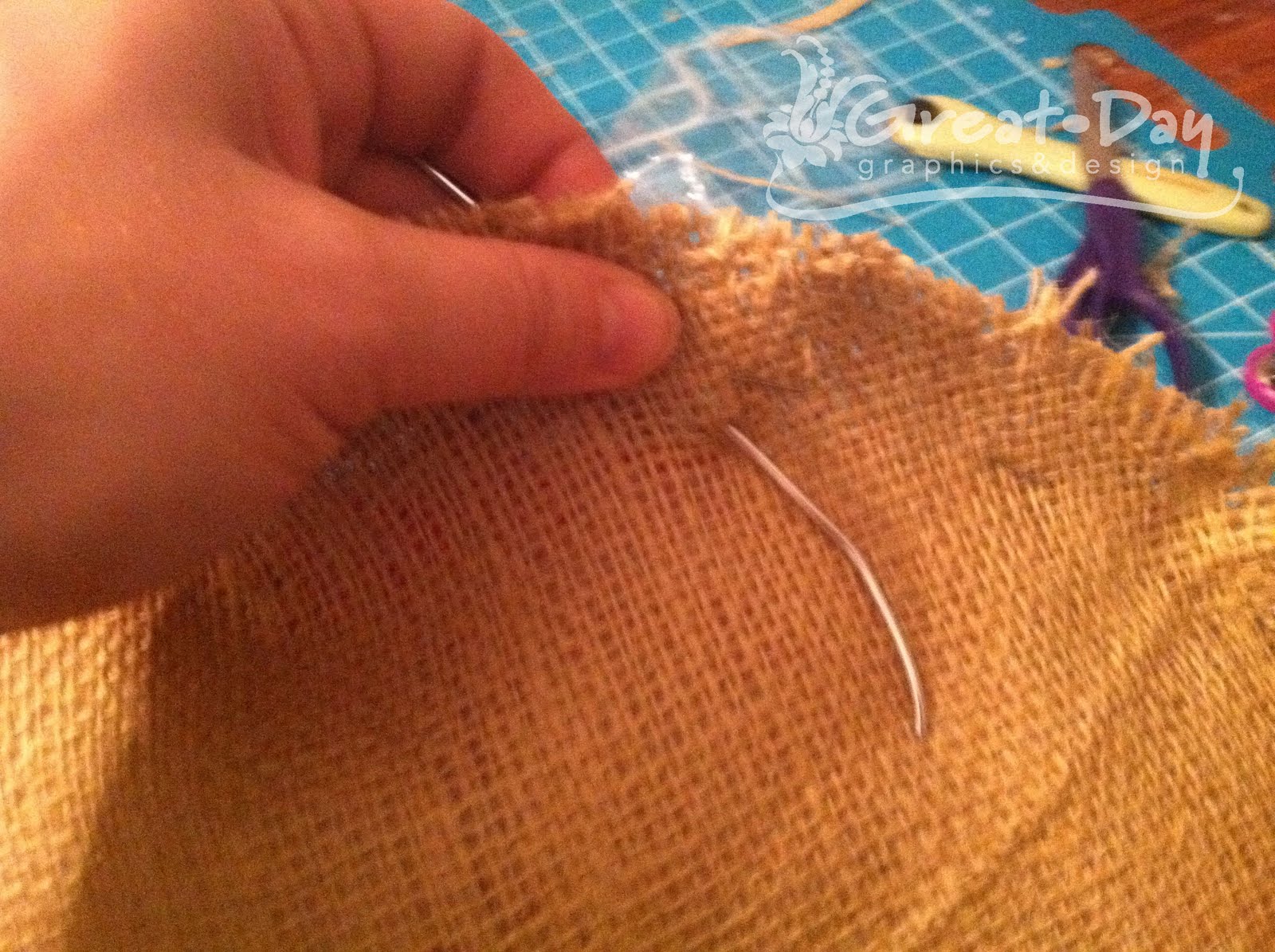 The Creative World of Great Day Graphics & Design Burlap Painted & Stuffed Door Hanger Tutorial