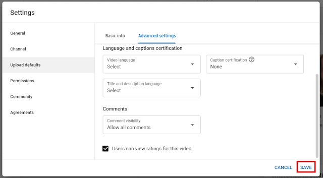 how to enable or disable YouTube comments