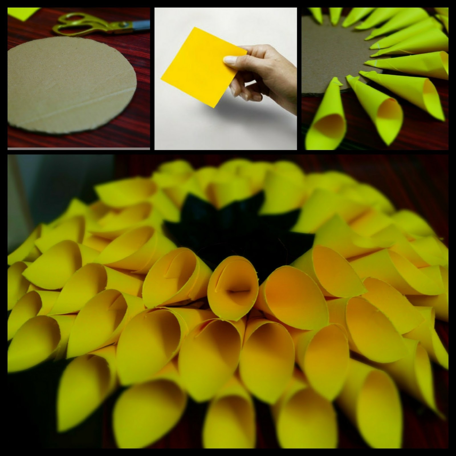 Colored Chalks DIY Giant Paper Sunflower