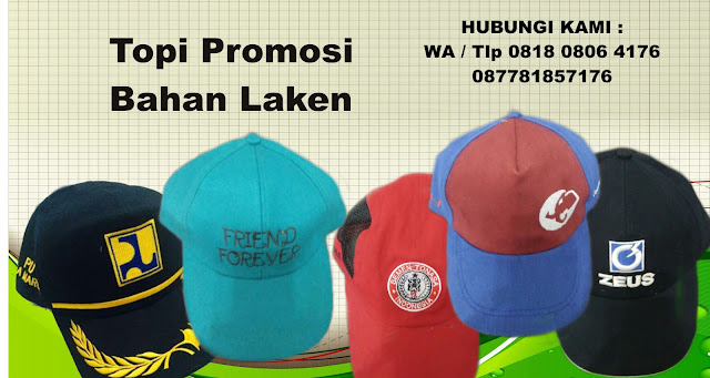 Topi Promosi Bahan Laken, souvenir topi laken, Konveksi Topi bahan laken