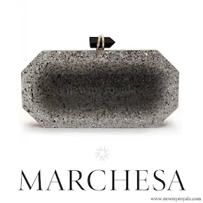 Princess Madeleine carried MARCHESA beth silver glitters clutch