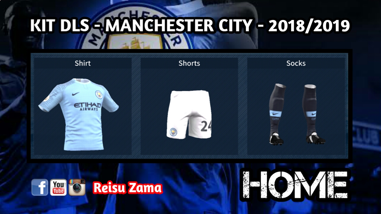 Kit / Jersey Manchester City 2018/2019 - DLS (Dream League Soccer)
