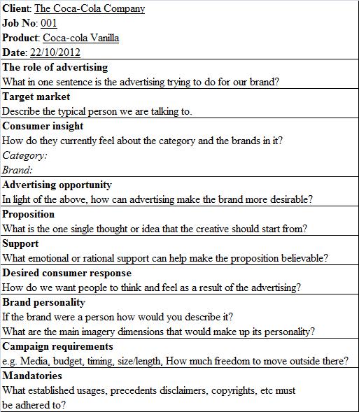 Through Rudimentary Eyes Advertising Client Brief Class (29/10/12)