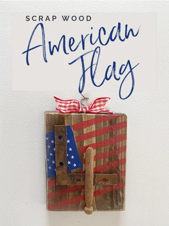 Scrap wood American flag with overlay