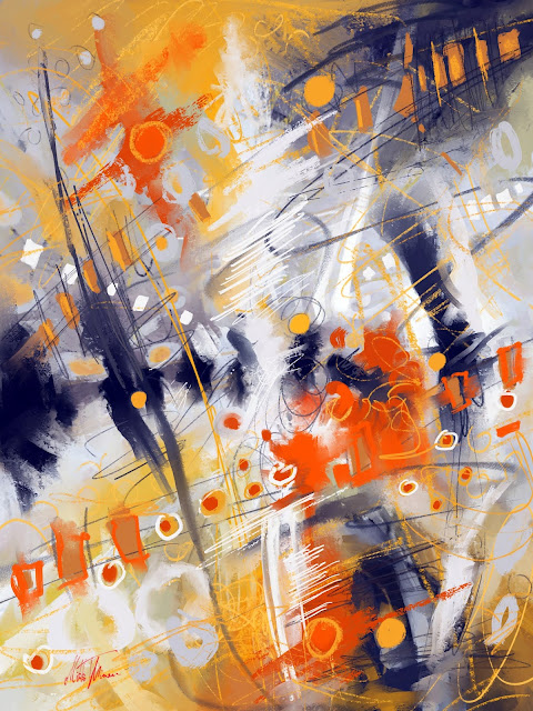We Are The Otheres digital colorful abstract painting by Mikko Tyllinen