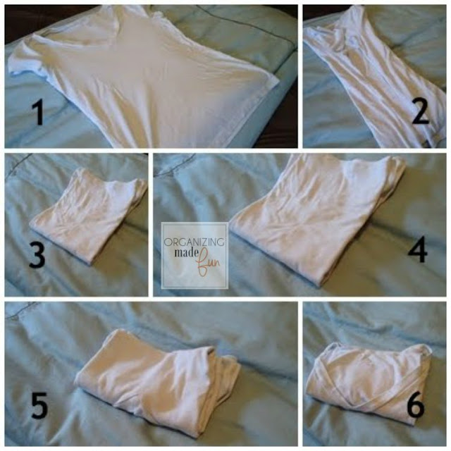 Steps to properly folding a T-shirt :: OrganizingMadeFun.com