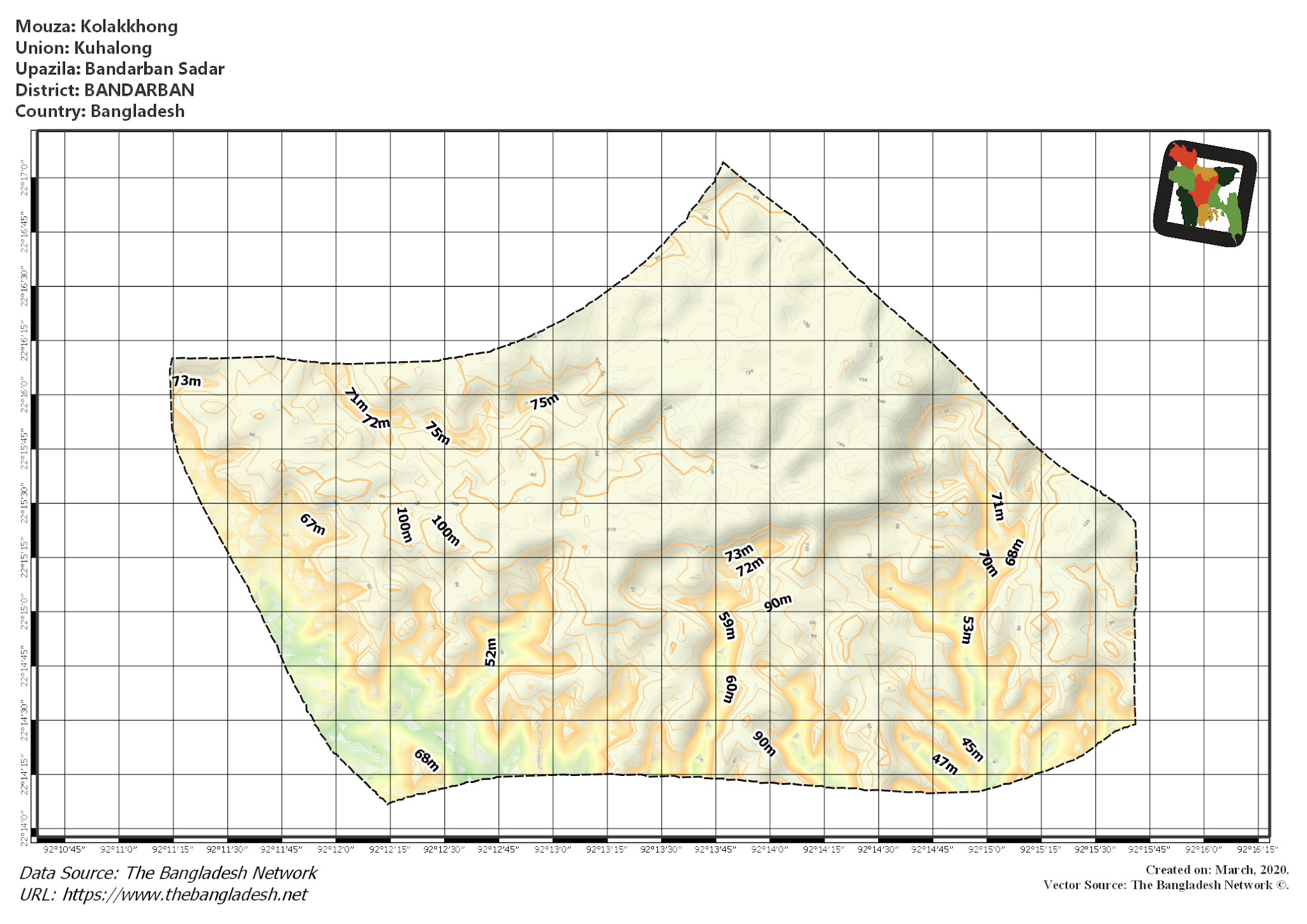 Map of Kolakkhong Mouza of Bandarban Sadar Upazila, BANDARBAN Map of Kolakkhong Mouza of Bandarban Sadar Upazila, BANDARBAN, Bangladesh.