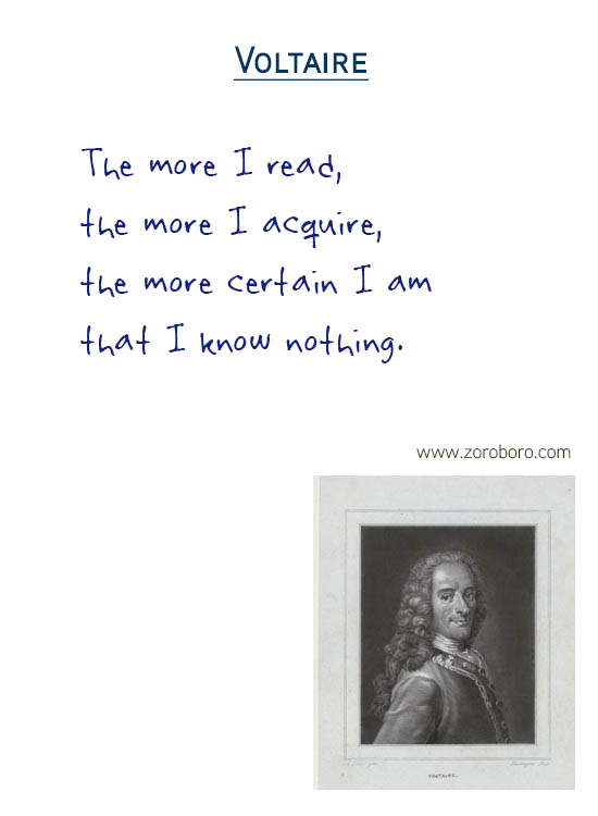 Voltaire Quotes. Self-knowledge Quotes, Wisdom Quotes, Thinking Quotes, Freedom of Speech, Morality Quotes & Truth Quotes. Voltaire Philosophy / Voltaire Thoughts