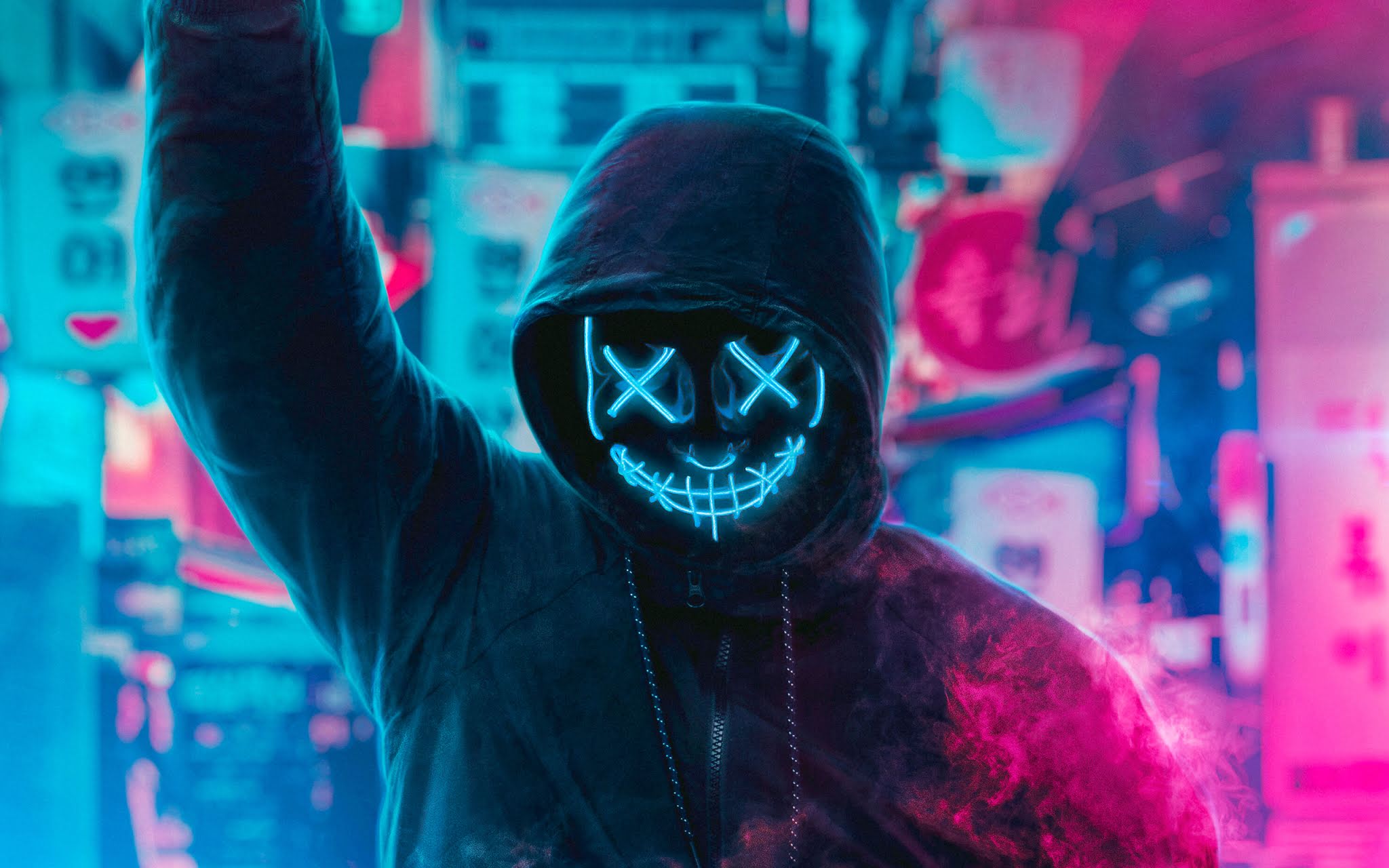 Mask Guy Neon Wallpaper - Free Wallpapers for Apple iPhone And Samsung ...