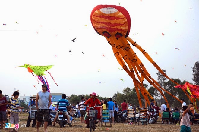 Giant kites in Saigon sky