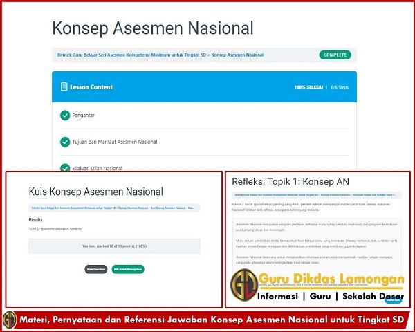 Materi Pernyataan Dan Referensi Jawaban Konsep Asesmen Nasional Untuk Tingkat Sd