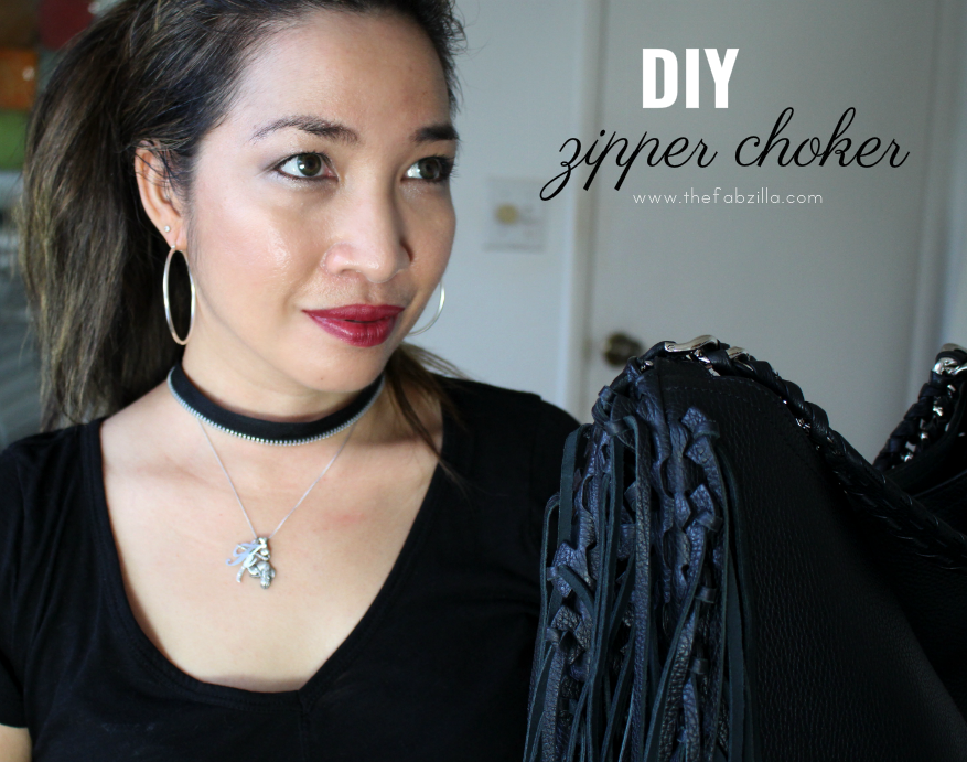 Easy DIY Zipper Choker thefabzilla