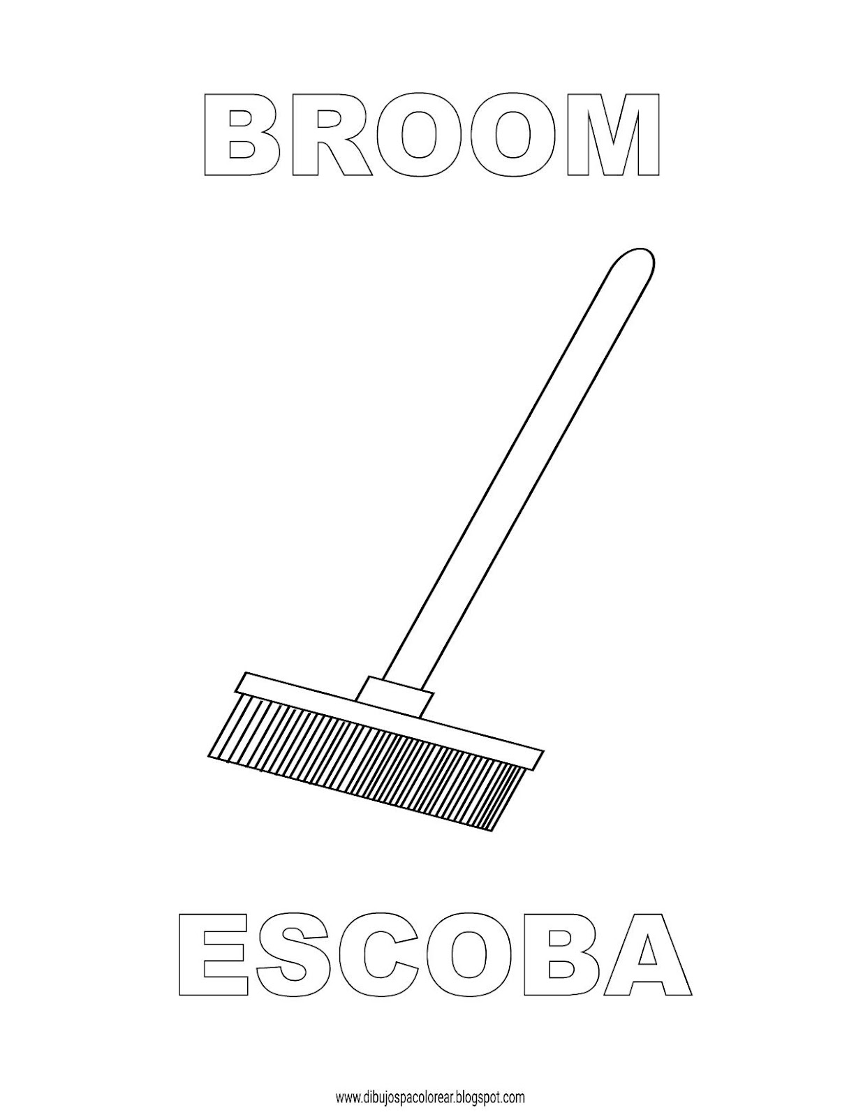 Dibujos Inglés Español Con E Escoba Broom