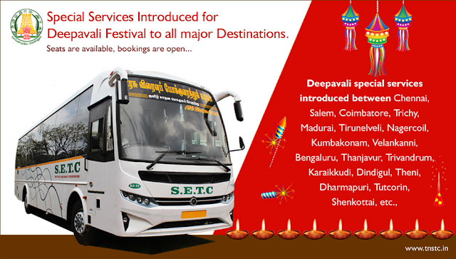 ROUTE DETAILS: TAMIL NADU ANNOUNCES 10,940 BUSES FOR DEEPAVALI ROUTE DETAILS: TAMIL NADU ANNOUNCES 10,940 BUSES FOR DEEPAVALI