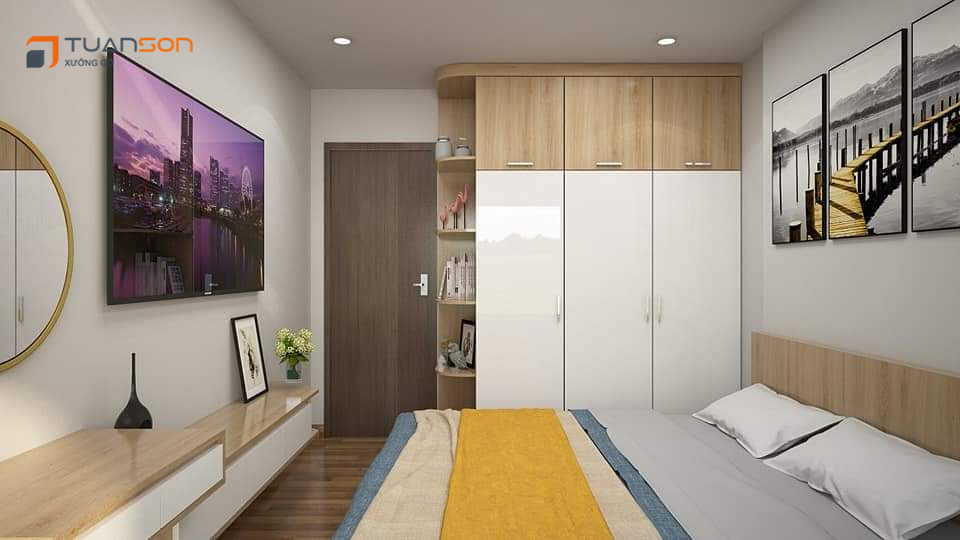 Thiết kế nội thất: Căn hộ 55m2 (2PN+1) Vinhomes Smart City Tây Mỗ