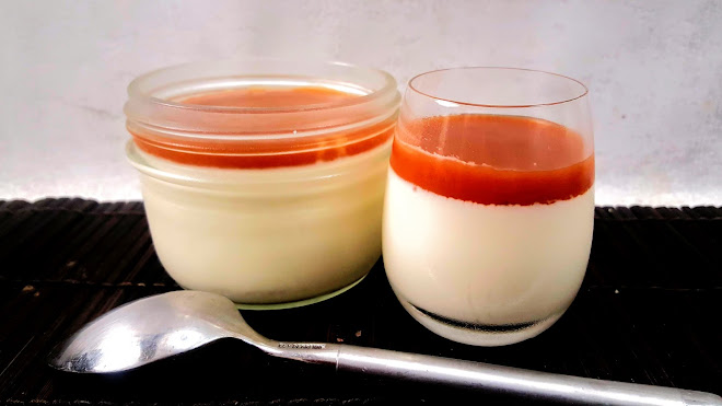 Panna Cotta vanille, sauce caramel au beurre salé