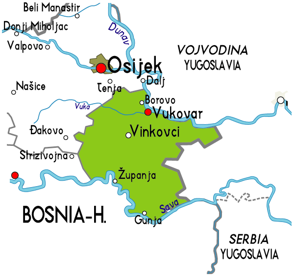 vukovar karta Maps of Croatia Region City Political Physical vukovar karta