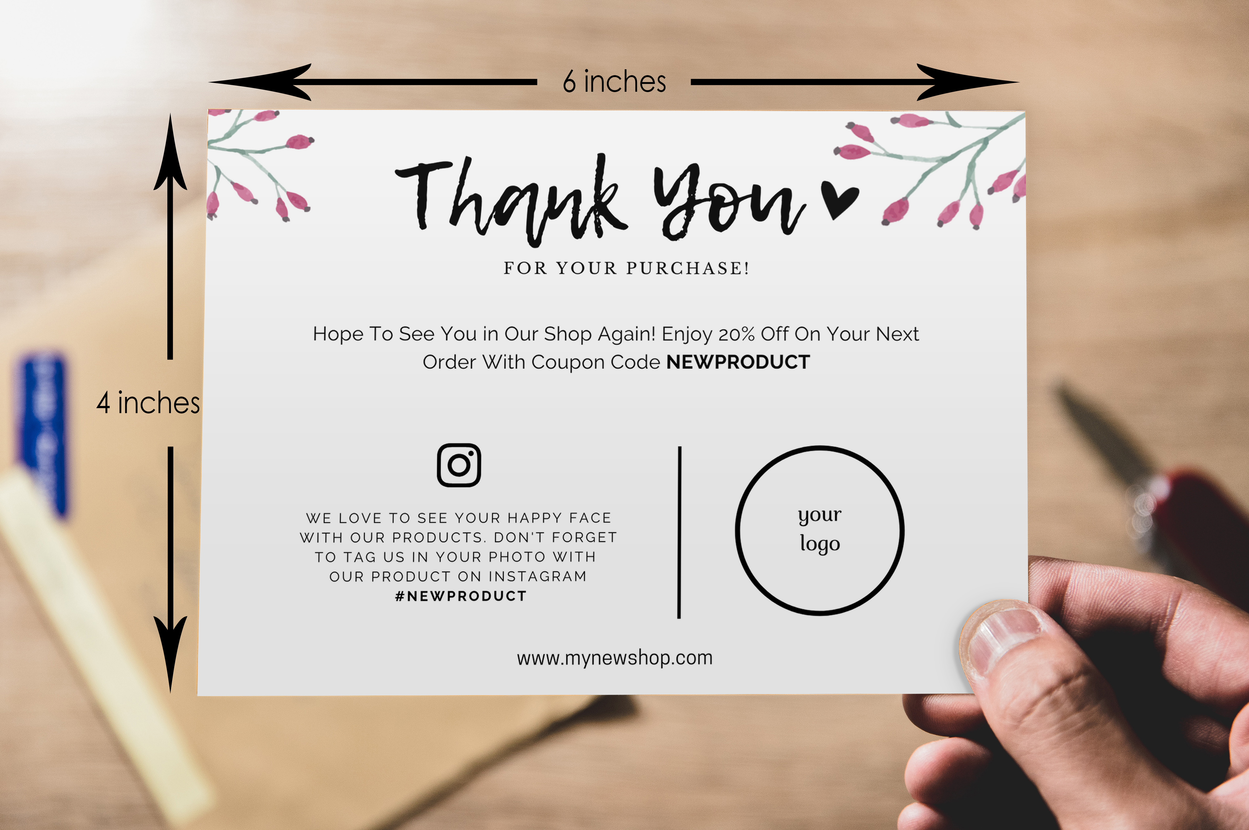 Editable Business Thank You Note Template Printable Thank You Card 