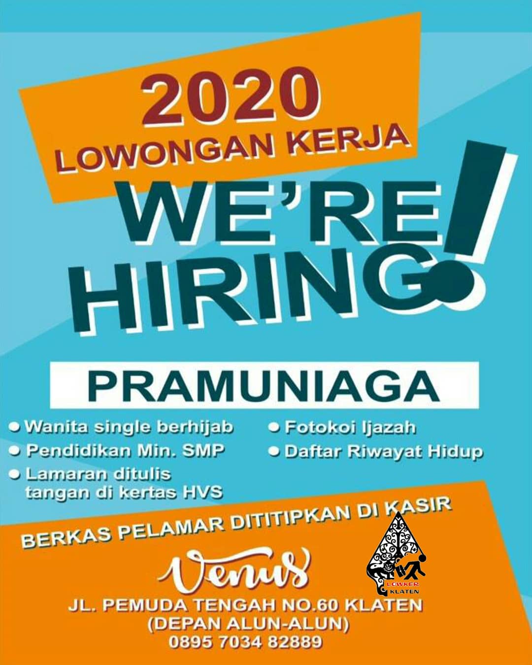 Lowongan Kerja Klaten Venus Hijab Februari 2020