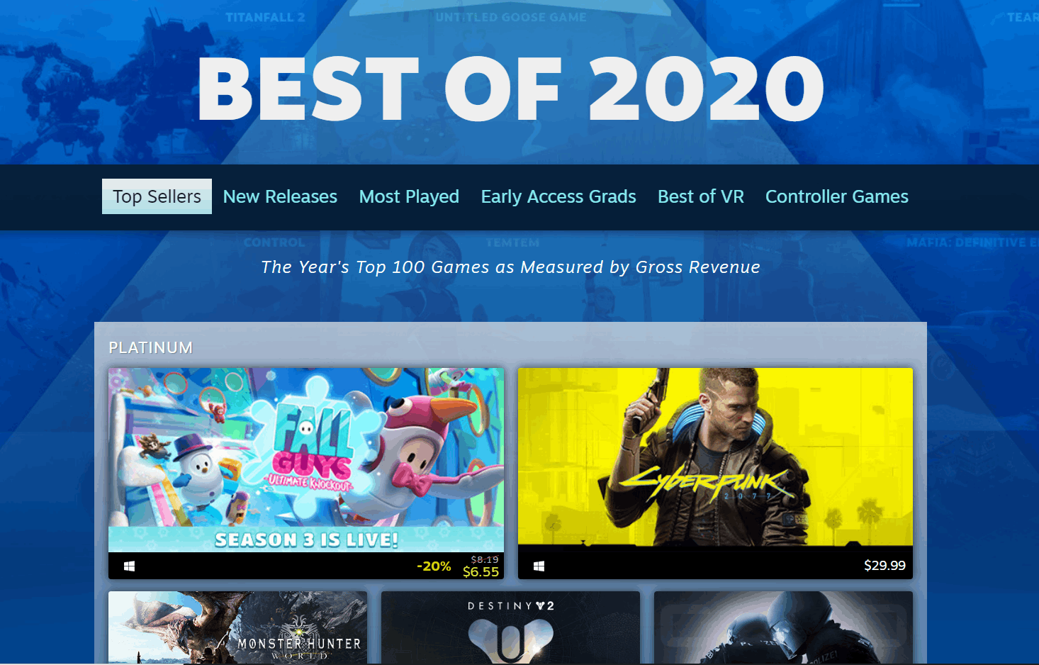 Steam Best of 2020 list includes video games like Cyberpunk 2077, Among Us,  PUBG, and more