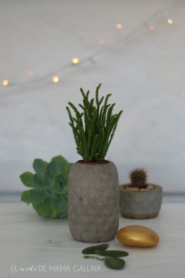 piña macetero de cemento