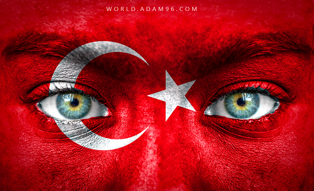 beautiful Turkey background on the face of the flag of Turkey