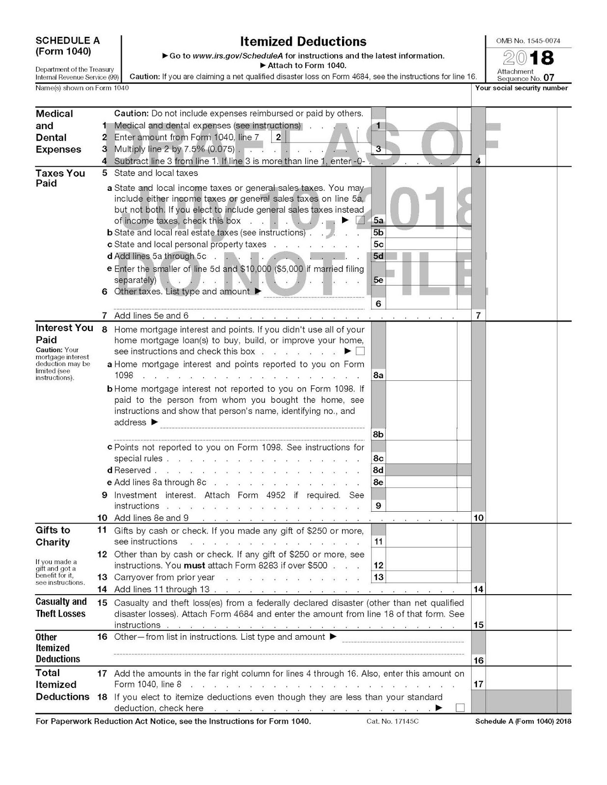Itemized Deduction vs. Standard Deduction (TCJA Changes for 2018)