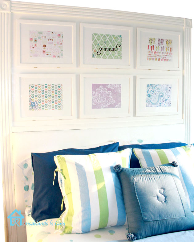 Picture Frame Headboard Remodelando la Casa