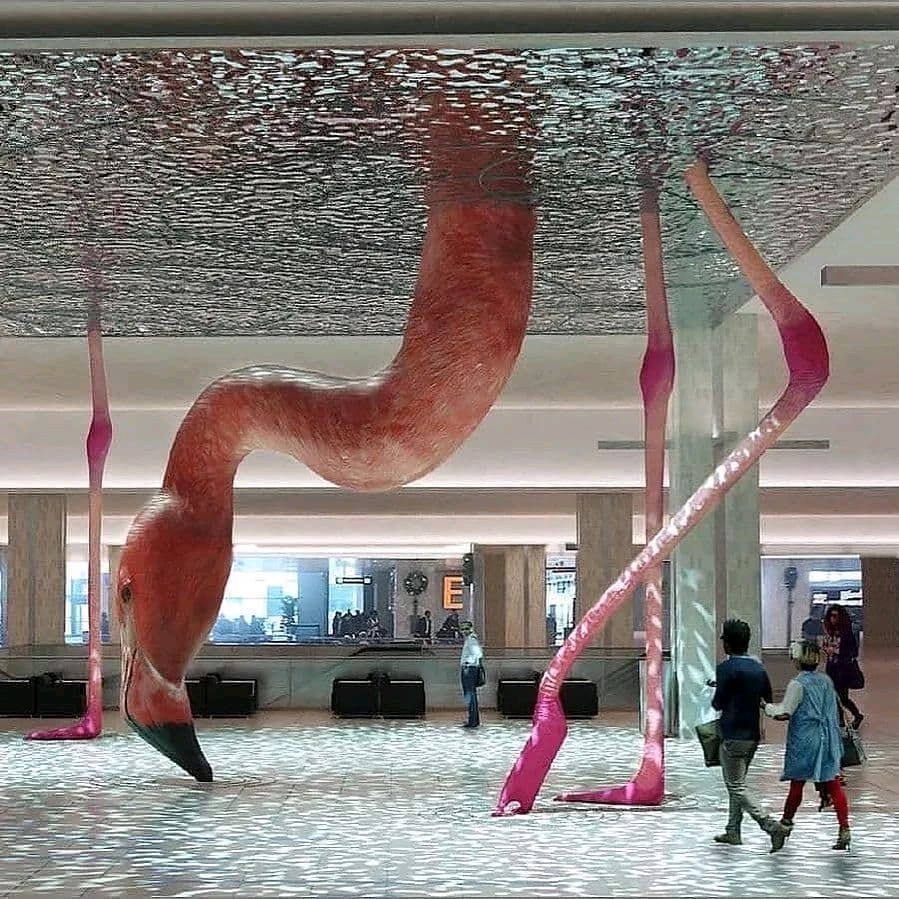 Flamingo sculpture at Tampa Airport