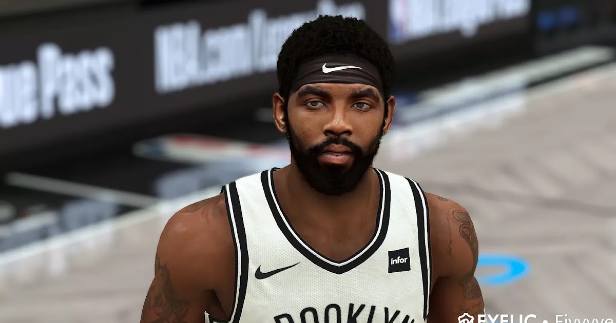 NBA 2K21 Kyrie Irving with Headband Cyberface by Fivvvve