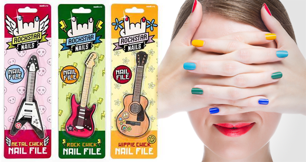 Rockstar Nail File : File your nails on tiny guitars. Rock n Roll.